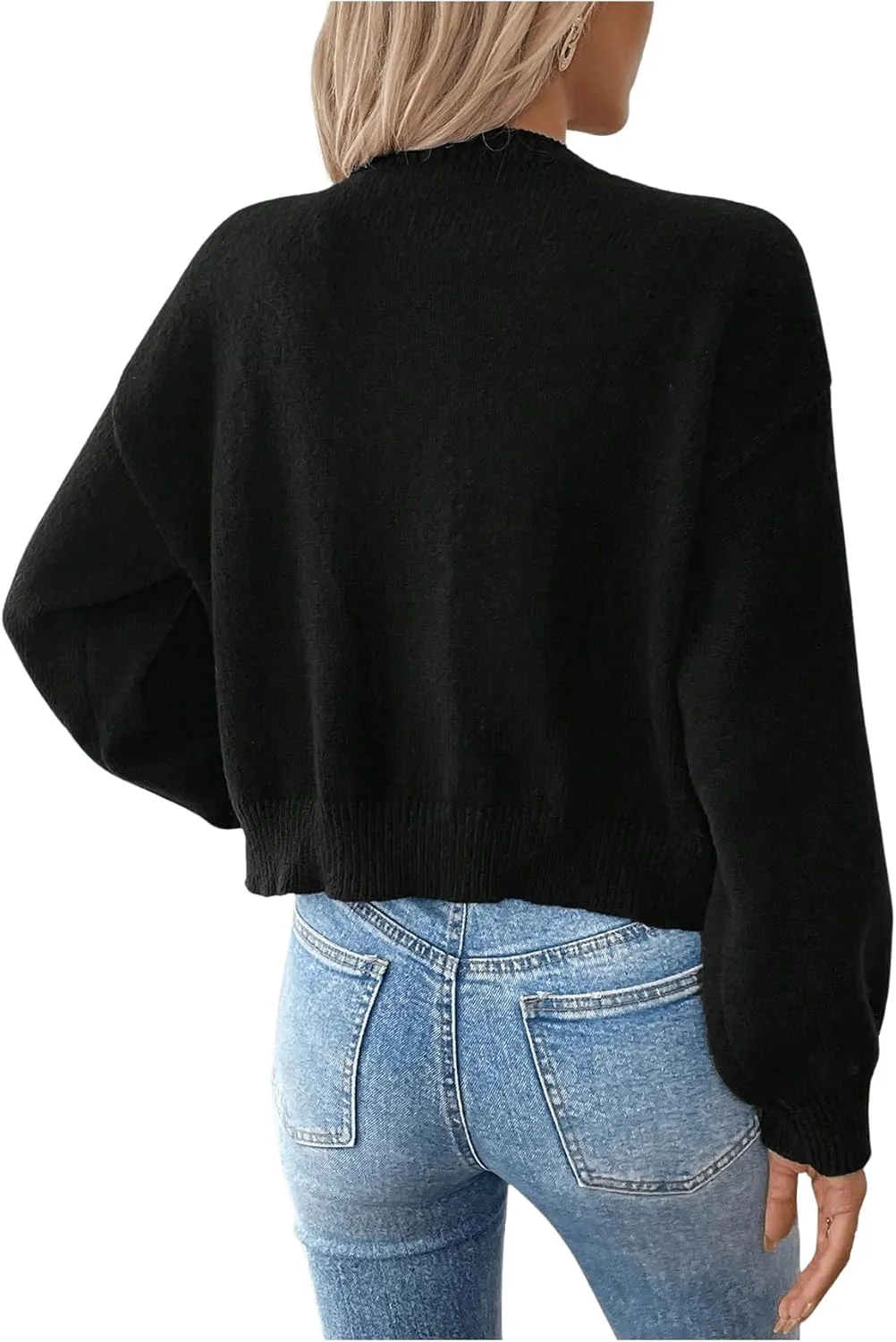 MakeMeChic Women's Bow Tie Front Cardigan Sweater Spring Fall Knit Outerwear
