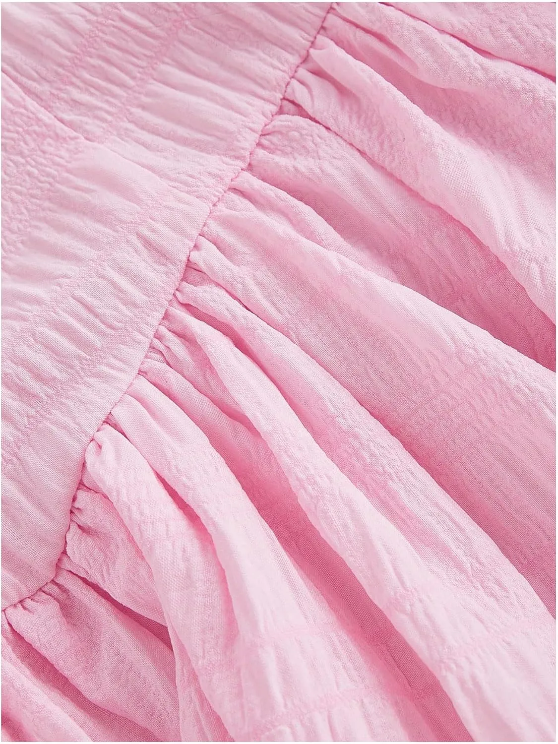 MakeMeChic Women's V Neck Bow Bubble Dress Frill Trim Sleeveless Ruffled A Line Flare Party Mini Dresses