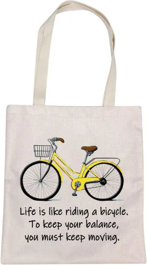 MBMSO Bicycle Gift Cosmetic Bag Bicycle Makeup Bag Life is Like Riding a Bicycle Zipper Bag Cyclist Gift Cycling Toiletry Bag