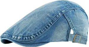 meioro Women Denim Newsboy Cap Cotton Flat Cap Ivy Gatsby Driving Hunting Gatsby Cabbie Hats for Men