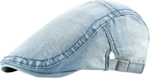meioro Women Denim Newsboy Cap Cotton Flat Cap Ivy Gatsby Driving Hunting Gatsby Cabbie Hats for Men