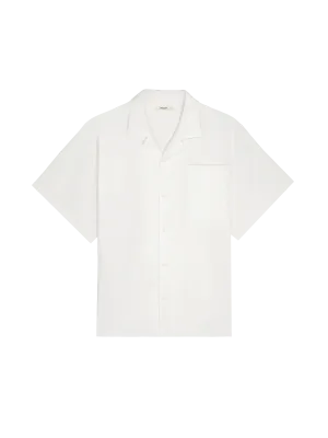Mens Aloe Linen Camp Collar Shirtoff-white