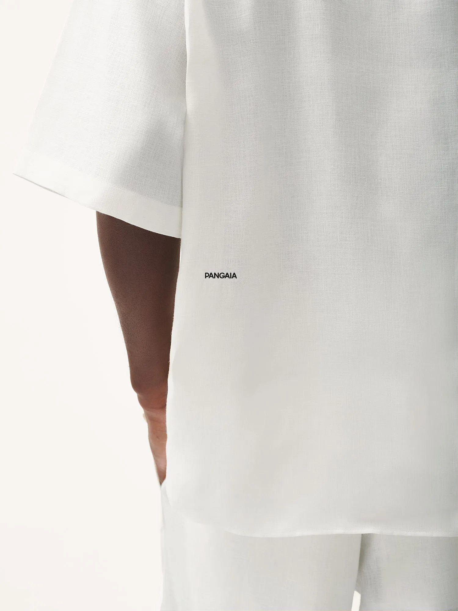 Mens Aloe Linen Camp Collar Shirtoff-white