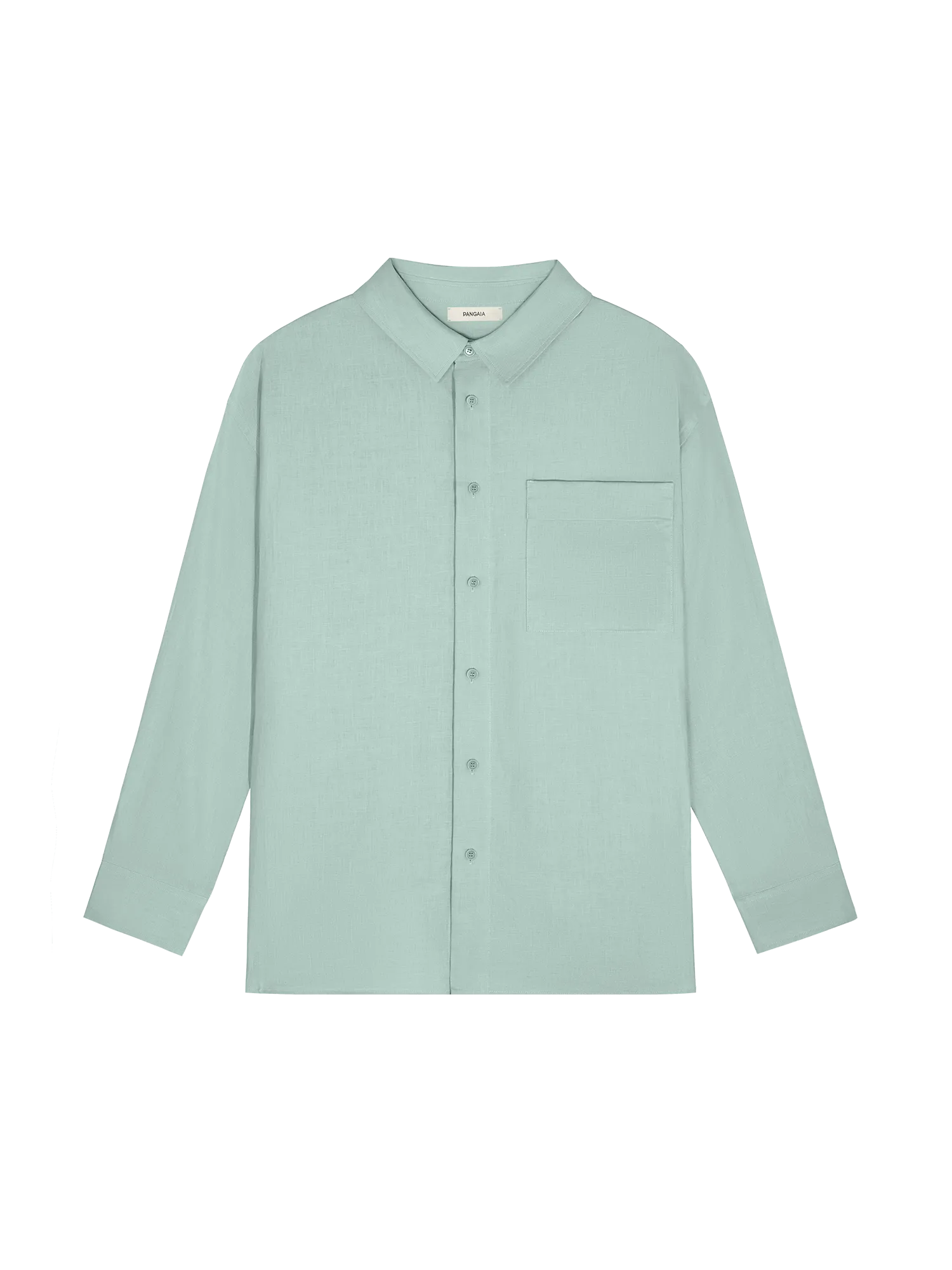 Mens Aloe Linen Collared Long Sleeve Shirteucalyptus blue