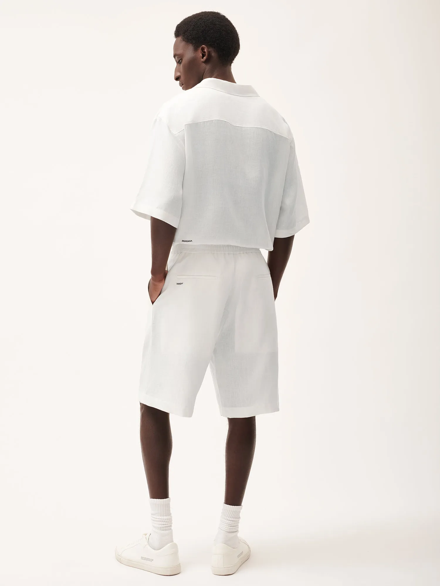 Mens Aloe Linen Long Shortsoff-white