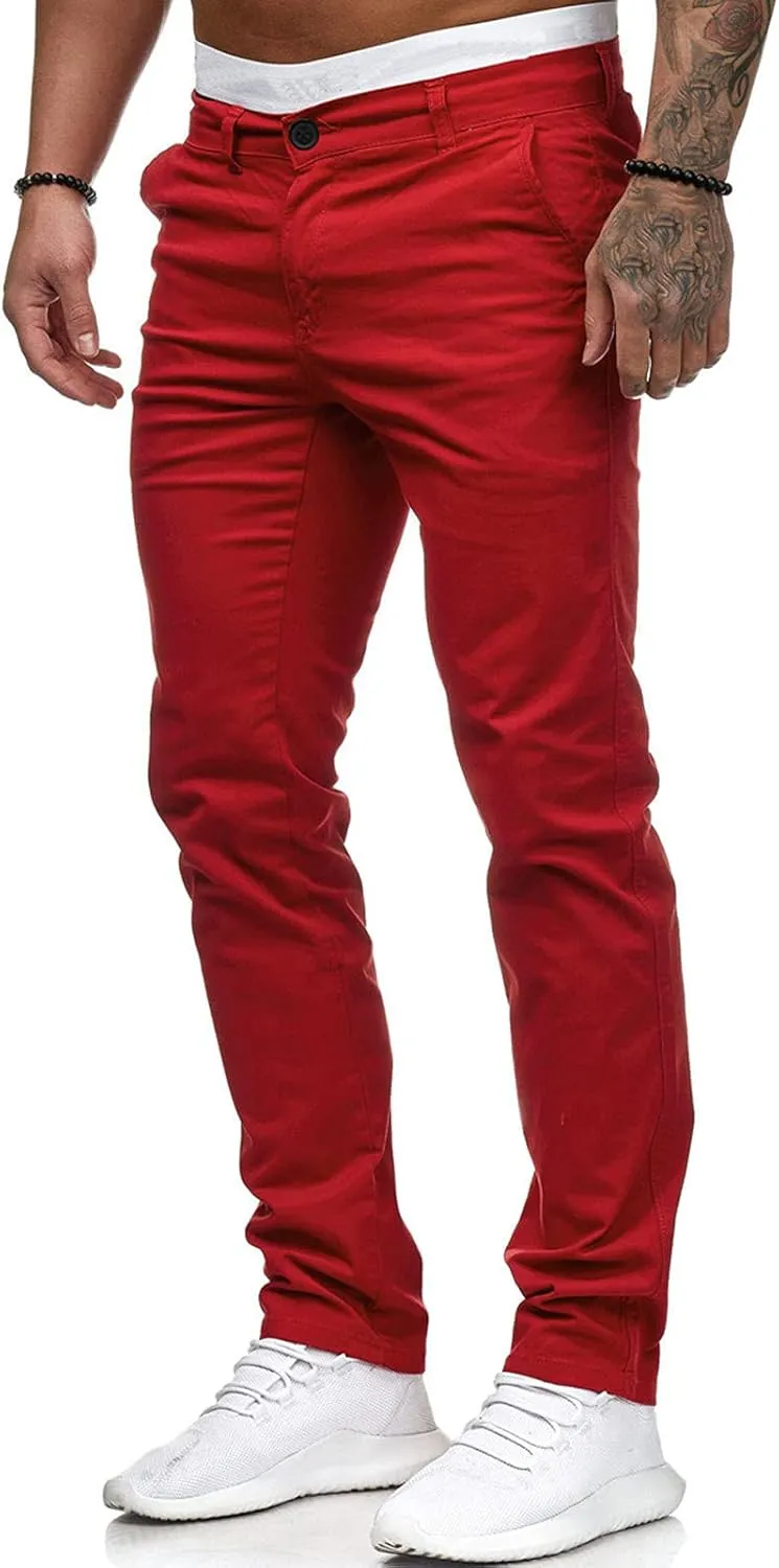 Men's Casual Pants High Waist Zip Off Straight Leg Pants Casual Slim Fit Lightweight Chino Golf Pants Pencil Trousers