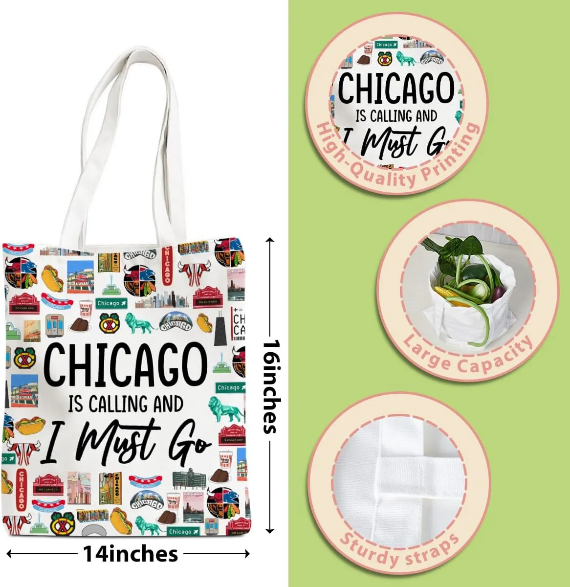 New York Chicago Nashville Paris Italy Los Angeles Las Vegas Lover Gifts Tote Bag Beach Bag Travel Souvenir Gift