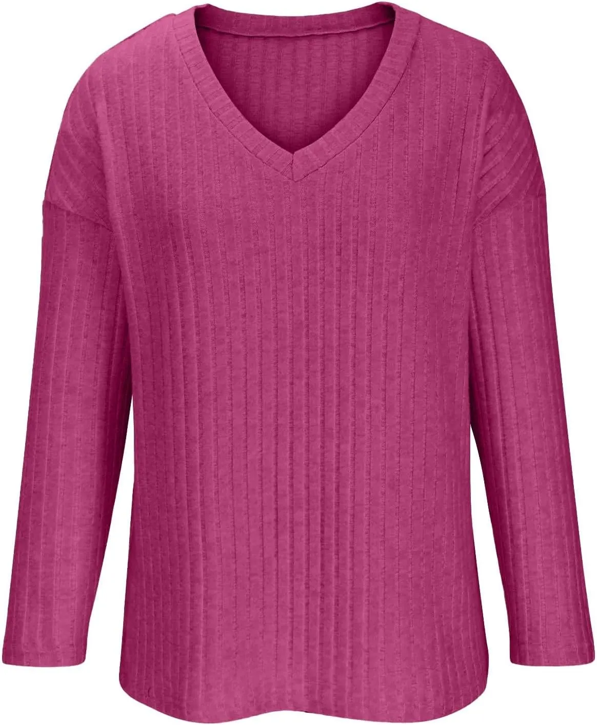 Pajamas Sets for Women 2 Piece Outfits Knit Sweater Long Sleeve V Neck Tops and Straight Leg Pants 2024 Fall Lounge Set