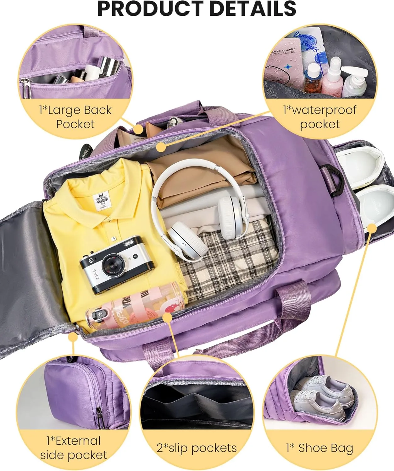 Preppy Stuff-Travel Essentials-Gifts for Girls 16-18, Initial Gym Bags with Shoe Compartment, Personalized Girl Duffel Bag, Monogram Kid Overnight Bags, Teen Weekend Bag (Letter J)