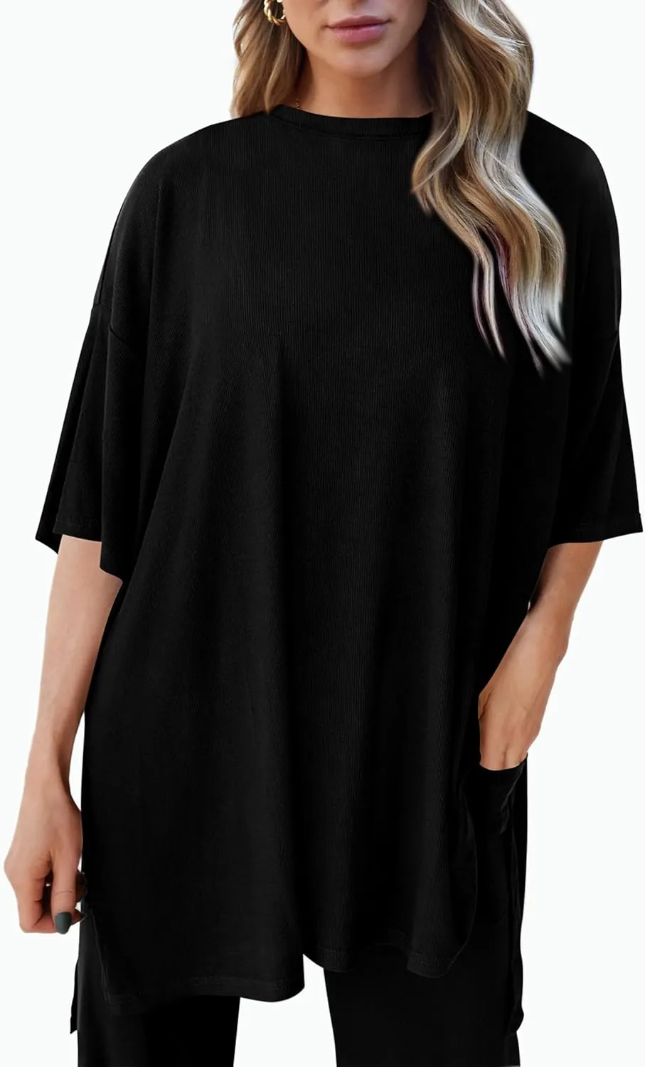 PRETTYGARDEN Women's 2 Piece Outfits Casual Short Sleeve Pullover Tops and Wide Leg Pants Lounge Sets Tracksuits