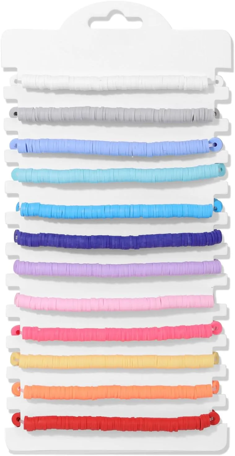 Raicegs 12PCS Heishi Friendship Bracelets for Teen Pack Surfer Bracelets Anklets Colorful Clay Beaded Bracelets for Women Man Boho Stack Beach Summer Jewelry