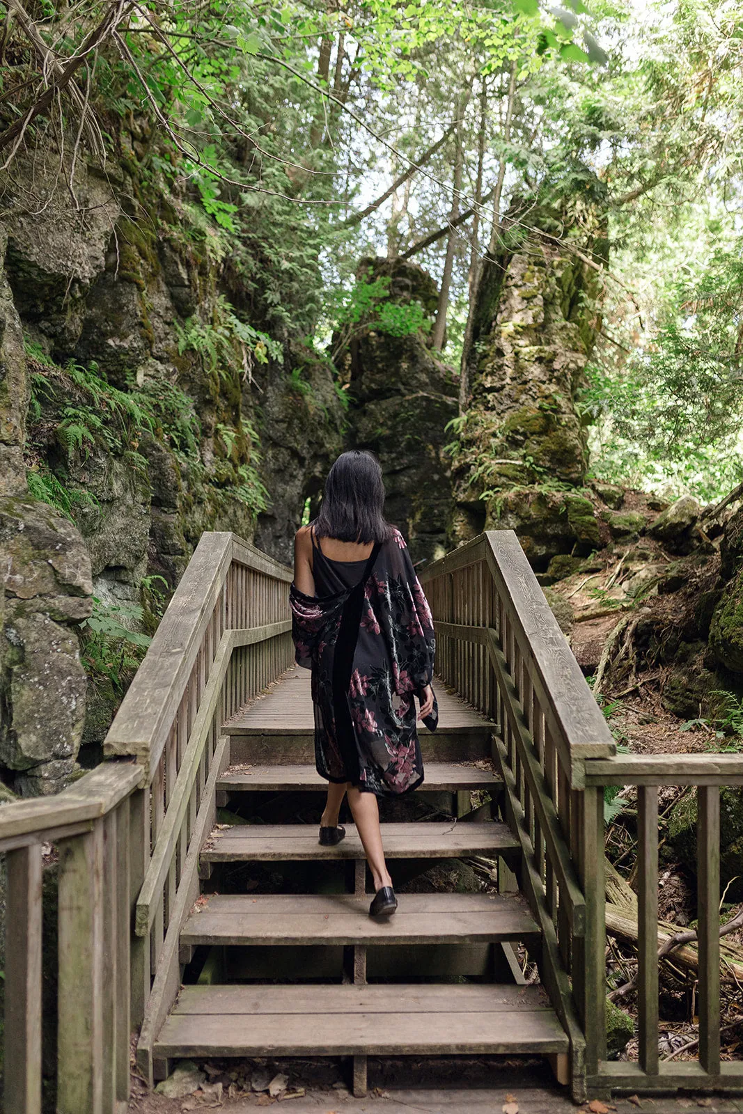 Rav Black and Floral Velvet Cover Up