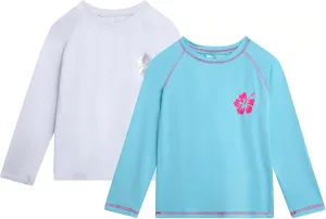 Real Love Girls' Rash Guard Shirts - 2 Piece Quick Dry Crew Neck Long Sleeve Swimming Shirts for Girls (Sizes: 2T-16)