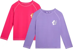 Real Love Girls' Rash Guard Shirts - 2 Piece Quick Dry Crew Neck Long Sleeve Swimming Shirts for Girls (Sizes: 2T-16)
