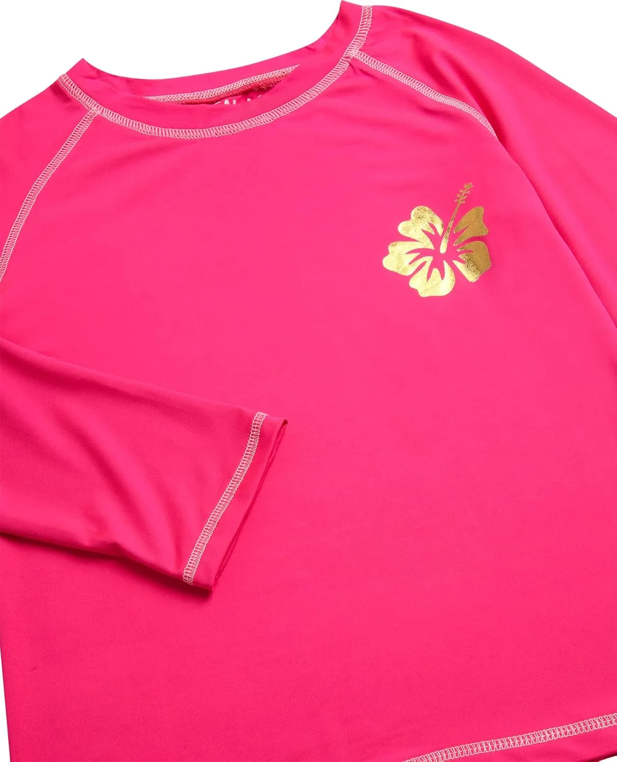 Real Love Girls' Rash Guard Shirts - 2 Piece Quick Dry Crew Neck Long Sleeve Swimming Shirts for Girls (Sizes: 2T-16)