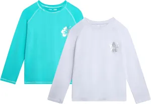 Real Love Girls' Rash Guard Shirts - 2 Piece Quick Dry Crew Neck Long Sleeve Swimming Shirts for Girls (Sizes: 2T-16)
