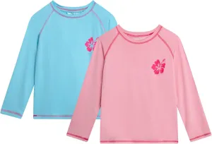 Real Love Girls' Rash Guard Shirts - 2 Piece Quick Dry Crew Neck Long Sleeve Swimming Shirts for Girls (Sizes: 2T-16)