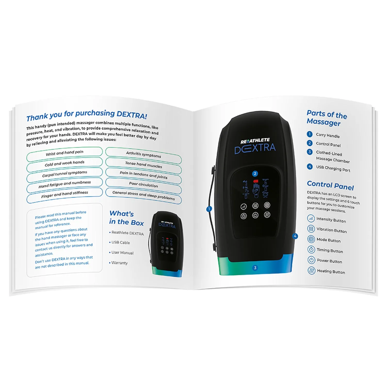 Reathlete DEXTRA Cordless Hand Massager