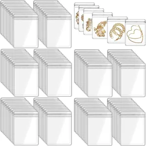 RHBLME 100PCS Clear Anti Tarnish Jewelry Bags, 3 Inch x 4 Inch Self Seal Jewelry PVC Bags, Clear Zipper Bags Jewelry Storage Bags Jewelry Organizer Bag for Packaging Jewelry Rings Earrings
