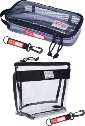 Rough Enough Clear Toiletry Bag TSA Approved Clear Makeup Bag Pouch Bundle Set