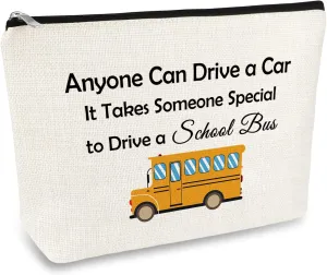 School Bus Driver Gifts Thank You Appreciation Gifts for Bus Driver Makeup Bag End Of Term School Christmas Thanksgiving Retirement Birthday Present Cosmetic Pouch Travel Zipper Toiletries Bag