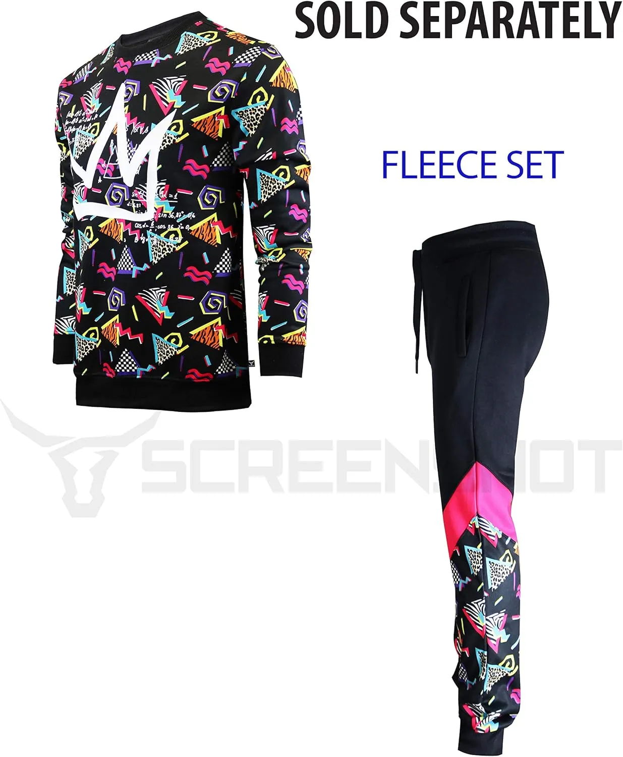 SCREENSHOT Mens Premium Hip Hop Fashion Pockets Fleece Pants