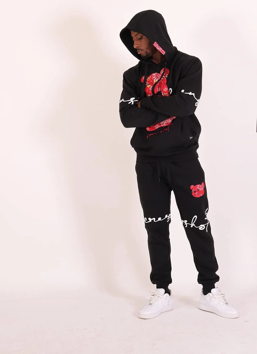 SCREENSHOT Mens Urban Premium Fleece Hoodie - Animation Cartoon Character Embroidery Patch Gel Print Hooded Sweatshirt