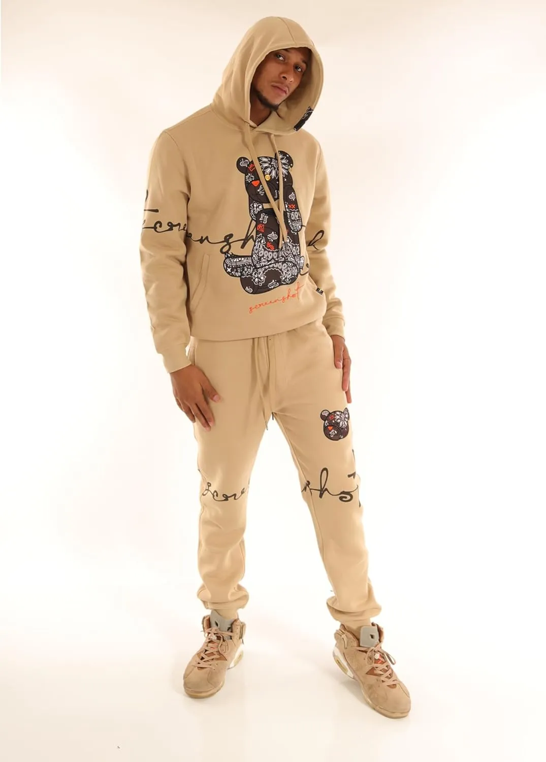 SCREENSHOT Mens Urban Premium Fleece Hoodie - Animation Cartoon Character Embroidery Patch Gel Print Hooded Sweatshirt
