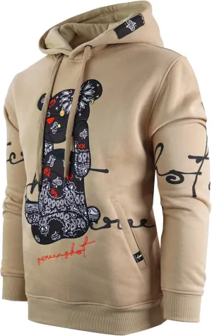SCREENSHOT Mens Urban Premium Fleece Hoodie - Animation Cartoon Character Embroidery Patch Gel Print Hooded Sweatshirt