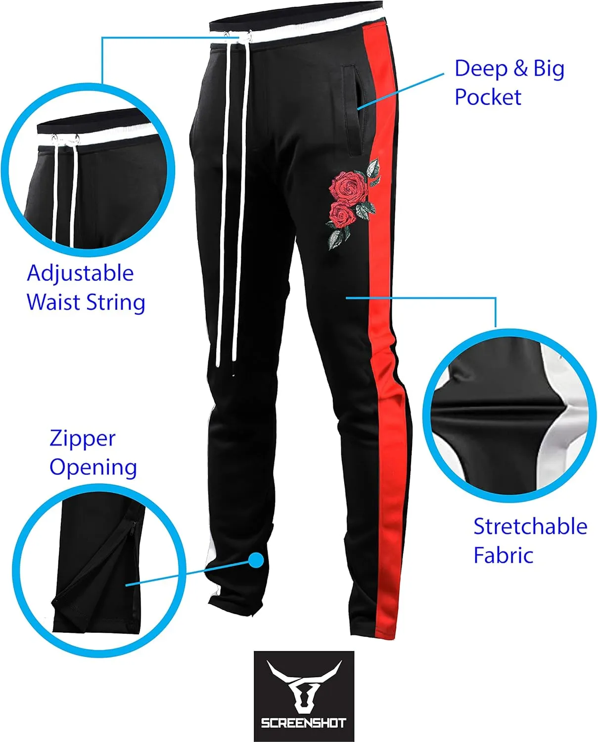 SCREENSHOT-Track Pants S41700 Mens Premium Slim Fit Athletic Fitness Fashion Urban Lifestyle Streetwear Bottoms