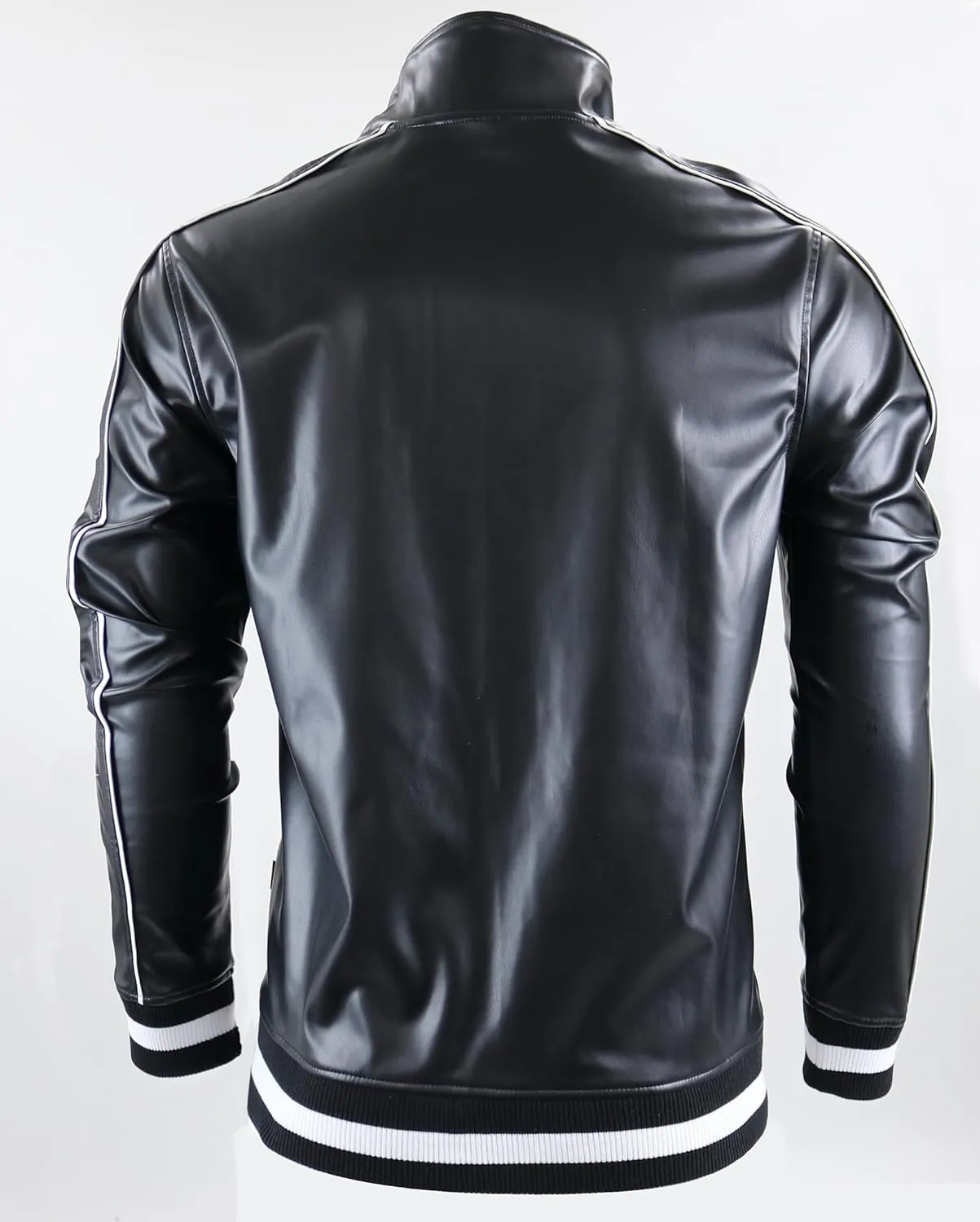 SCREENSHOT TRACKSUITS 3202 Mens PU Urban Premium Track Set Vegan Leather Athletic Streetwear Fashion Suit