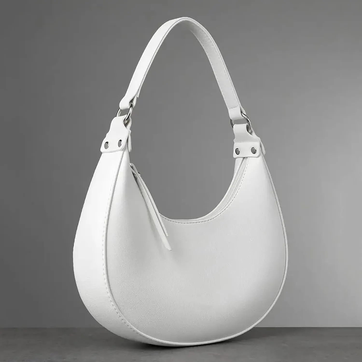 Shoulder Bags for Women Crescent Hobo Crossbody Bags PU Leather Hobo Crossbody Tote Dumpling Bags with Zipper