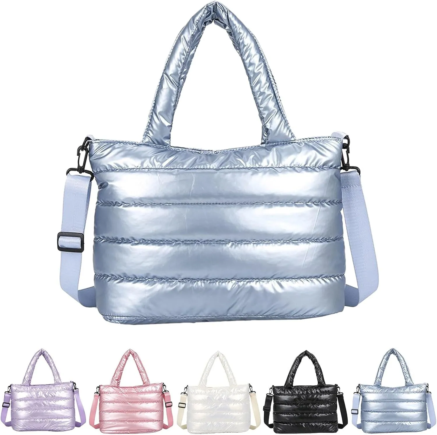 Sling Bag For Women Large Quilted Shoulder Bag Carryall Puffer Hobo Bag For Family Friends Travel College H