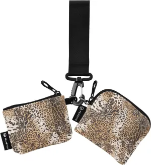 Small Wallet for Women Animals Leopard Print Zip Around Dual Pouch Wristlet Wallets for Women Portable Card Wallet