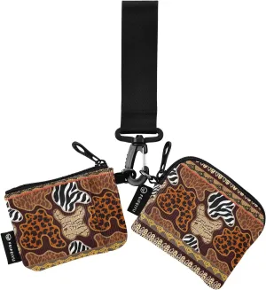 Small Wallet for Women Boho Tiger Stripes Leopard Print Zip Around Dual Pouch Wristlet Wallets for Women Portable Card Wallet