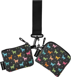 Small Wallet for Women Colored Cats Animals Zip Around Dual Pouch Wristlet Wallets for Women Portable Card Wallet