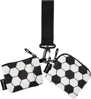 Small Wallet for Women Football Soccer Ball Pattern Zip Around Dual Pouch Wristlet Wallets for Women Portable Card Wallet