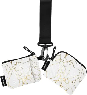 Small Wallet for Women Golden Crack Marble Texture Zip Around Dual Pouch Wristlet Wallets for Women Portable Card Wallet