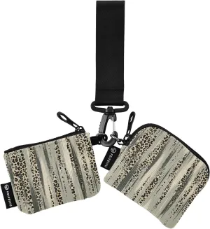 Small Wallet for Women Leopard Skin Pattern Zip Around Dual Pouch Wristlet Wallets for Women Portable Card Wallet