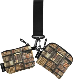Small Wallet for Women Old Books on Wooden Shelf Zip Around Dual Pouch Wristlet Wallets for Women Portable Card Wallet