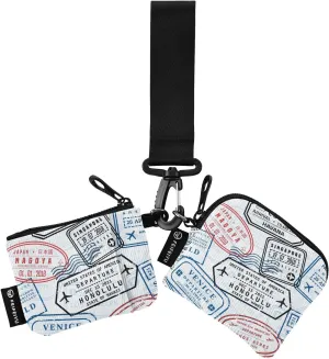 Small Wallet for Women Travel Passport Stamp Zip Around Dual Pouch Wristlet Wallets for Women Portable Card Wallet
