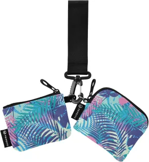 Small Wallet for Women Tropical Colorful Palm Leaves Zip Around Dual Pouch Wristlet Wallets for Women Portable Card Wallet