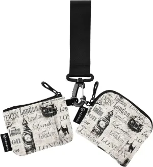 Small Wallet for Women Vintage Newspaper Grunge London Zip Around Dual Pouch Wristlet Wallets for Women Portable Card Wallet