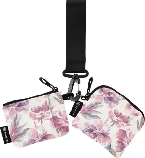 Small Wallet for Women Watercolor Peonies Floral Pattern Zip Around Dual Pouch Wristlet Wallets for Women Portable Card Wallet