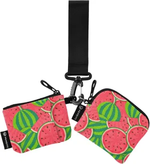Small Wallet for Women Watermelon Summer Fruits Zip Around Dual Pouch Wristlet Wallets for Women Portable Card Wallet