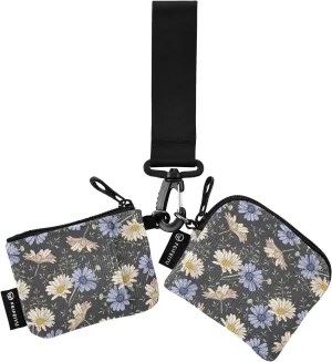 Small Wallet for Women Whtie Daisy Vintage Wildflowers Zip Around Dual Pouch Wristlet Wallets for Women Portable Card Wallet