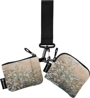 Small Wallet for Women Wildflowers White Chamomile Plants Zip Around Dual Pouch Wristlet Wallets for Women Portable Card Wallet