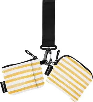 Small Wallet for Women Yellow Stripes Brush Strokes Zip Around Dual Pouch Wristlet Wallets for Women Portable Card Wallet