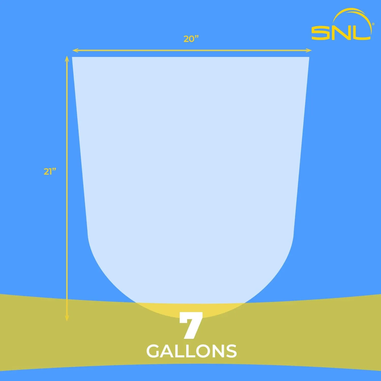 SNL Quality "7 Gallon" 100 Small Clear Trash Bags, Low Density, 2 Coreless Rolls of 50 Bags | Made in USA | For Small Wastebaskets