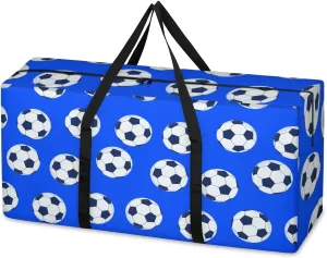 Soccer XXL Heavy Duty Extra Large Moving Bags with Strong Zipper, Moving Supplies Packing Boxes for Moving, Blue
